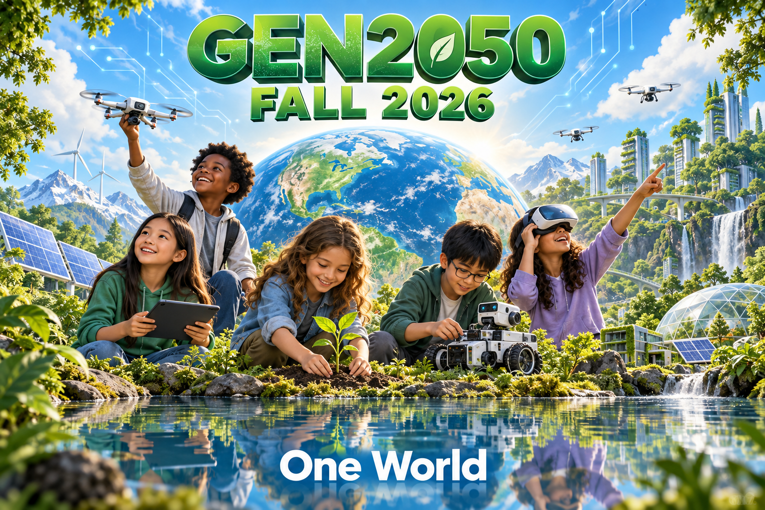 GEN2050 Futuristic Tech Studio 2026 — One World